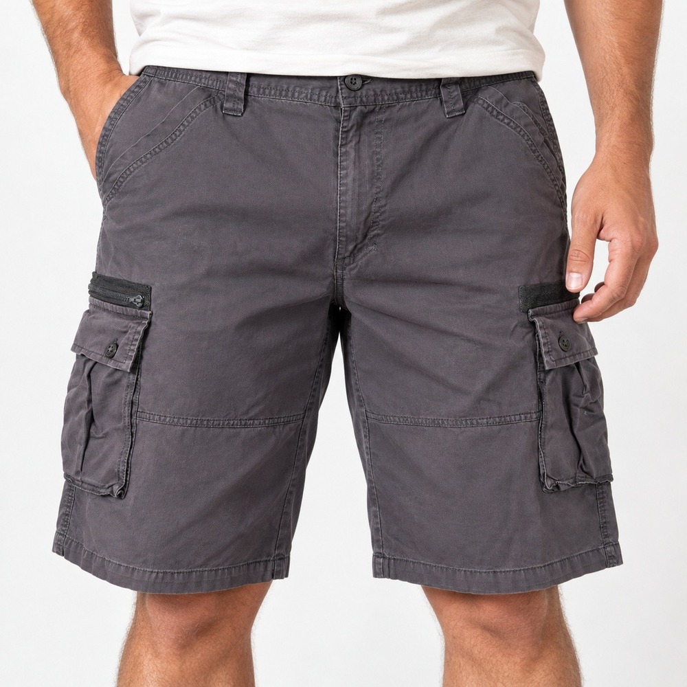 Airwalk Cargo Shorts Mens 38 Gray Utility Pockets Casual Skate